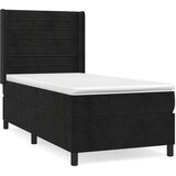  The Living Store Box spring postelja z vzmetnico črna 100x200 cm žamet - Box Spring Postelja, (21444457) | Shoptok.si