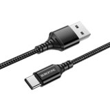 Borofone podatkovni kabel X54 Type C na USB 1m 2,4A črn pleten | Shoptok.si