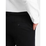 Ombre Men's classic cut chino pants with fine texture - black | Shoptok.si