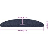  Prostirke za stepenice samoljepljive 30 kom 56x17x3 cm plave poluokrugle | shoptok.hr