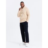Ombre BASIC men's cotton sweatshirt kangaroo hoodie - beige | Shoptok.si