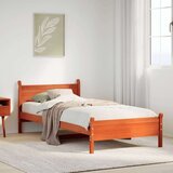  Posteljni okvir brez vzmetnice voščeno rjav 90x190 cm borovina | Shoptok.si