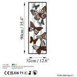WALLXPERT Zidna dekoracija Leptir 3, 32 x 90 x 4 cm, Bakrene boje | Eponuda.ba