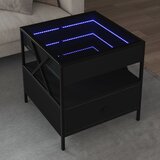 vidaXL Klubska mizica z neskončnimi LED črna 50x50x51 cm Cene