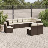 vidaXL 10-dijelni set vrtnih sofa od poliratana s jastucima smeđi Cijene