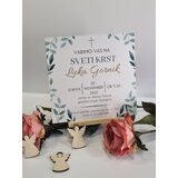  Vabilo za krst s križcem in listi REK110-1 | Shoptok.si