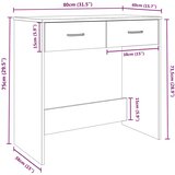 Radni stol boja hrasta sonome 80 x 40 x 75 cm konstruirano drvo Siva | Shoptok.si