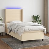 The Living Store Box spring postelja z vzmetnico LED krem 90x200 cm blago - Box Spring Postelja, (21517305) | Shoptok.si