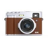 digitalni fotoaparat 5K s sprednjo in zadnjo kamero, iskalom, samodejnim ostrenjem, funkcijo proti tresljajem brown, (21369909)
