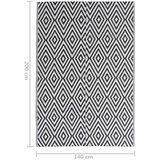 Vanjski tepih crni 140 x 200 cm PP | shoptok.hr