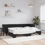  Dnevni krevet na razvlačenje crni 80 x 200 cm baršunasti | shoptok.hr