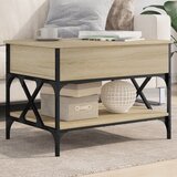 vidaXL Klubska mizica sonoma hrast 70x50x50 cm inž. les in kovina | Shoptok.si
