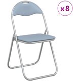  Sklopiva stolica 8 pcs Sivi 48 x 43,5 x 81 cm Lažna koža | shoptok.hr