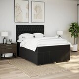  Krevet s oprugama i madracem crni 140x200 cm od tkanine | shoptok.hr