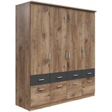 Lesnina-XXXL omara za oblačila brando 4, hrast, temno siva, š. 181 cm Cene