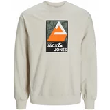 Jack & Jones Majica bež / oranžna / črna / bela