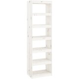 Furnova Knjižna omara/pregrada bela 60x30x199,5 cm trdna borovina, (21950983) | Shoptok.si