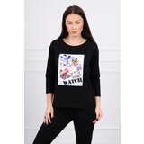 Kesi Blouse with 3D Watch graphics black Cene