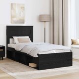  Okvir za krevet Crna 100 x 200 cm Čvrsto borovo drvo | shoptok.hr
