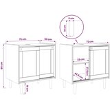  Ormarić za Lavabo - Umivaonik BILBAO Tamna karamela 75 x 50 x 80 cm | shoptok.hr