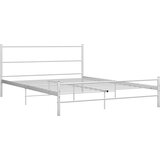 vidaXL Posteljni okvir bel kovinski 140x200 cm, (20606385) | Shoptok.si