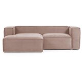 Kave Home Svetlo roza kotni žametni kavč (levi kot) Blok - Kave Home | Shoptok.si