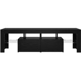 TV ormarić s LED svjetlima crni hrast 140x36,5x40 cm inženjerski drvo | shoptok.hr