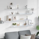  Zidne police 4 kom bijele 100 x 9 x 3 cm | Eponuda.com