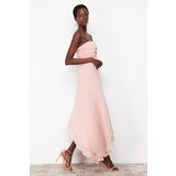Trendyol Powder Asymmetrical Woven Lined Long Evening Dress | Shoptok.si