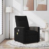 vidaXL Masažni naslanjač črno blago | Shoptok.si