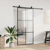  Klizna vrata s priborom crna 102 x 205 cm od ESG stakla | shoptok.hr