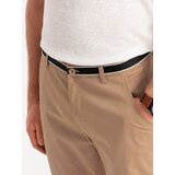 Ombre Men's chino pants with decorative waistband - sand | shoptok.hr