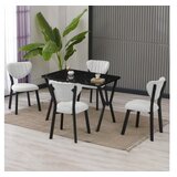 Hanah home Set Trpezarijski sto i 4 stolice Elma Cream Black | Eponuda.com