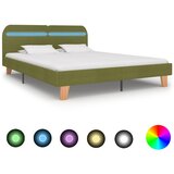 Furnova Posteljni okvir z LED osvetlitvijo zeleno blago 160x200 cm, (21935253) Cene
