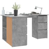  Kotna pisalna miza betonsko siva 145x100x76 cm iverna plošča, (20640761) | Shoptok.si