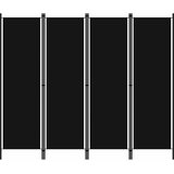 Sobna pregrada s 4 panela crna 200 x 180 cm | shoptok.hr