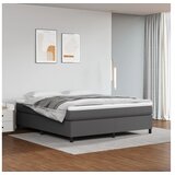  Box spring postelja z vzmetnico siv 160x200 cm umetno usnje | Shoptok.si