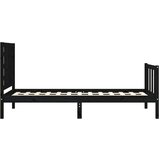  Posteljni okvir z vzglavjem črn 2FT6 trden les, (20735834) | Shoptok.si