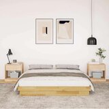 vidaXL posteljni okvir brez vzmetnice 135x190 cm masivni les hrast | Shoptok.si