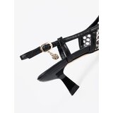 GOODIN Black openwork pumps with a low heel | Shoptok.si