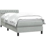 Box Spring krevet s madracem svijetlo sivi 90x220 cm baršun | shoptok.hr