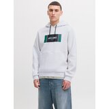 Jack & Jones Sweater majica 'JJHAYATO' tamno plava / tamno zelena / bijela melange | shoptok.hr
