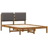  Krevetni okvir s tapiciranim uzglavljem Prirodna i svjetlosiva - Prirodna i svjetlosiva 160 x 200 cm | shoptok.hr
