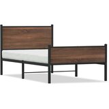  Metalni okvir kreveta bez madraca smeđi hrast 100x200 cm | shoptok.hr