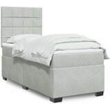 Box spring krevet s madracem svjetlosivi 100x200 cm baršunasti | shoptok.hr