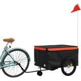 Prikolica za bicikl crno-narančasta 45 kg željezna | shoptok.hr