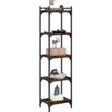  Regal za knjige s 5 razina boja hrasta 40 x 30 x 154 cm drveni | Eponuda.com