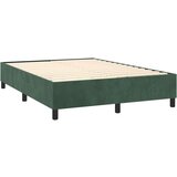 vidaXL Krevet box spring s madracem LED tamnozeleni 140x200 cm baršun | shoptok.hr