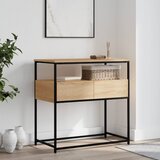  The Living Store Konzolna mizica sonoma hrast 75x40x75 cm inženirski les - Konzolna Mizica, (21440956) Cene