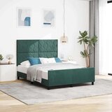 vidaXL Postelja Temno Zelena 160x200 cm Velur, (22049411) | Shoptok.si